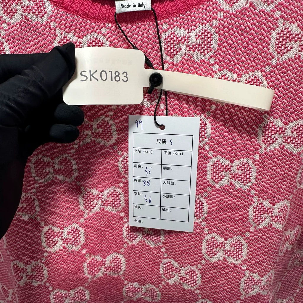 Gucci All-Over Print Knit Short Sleeve Top