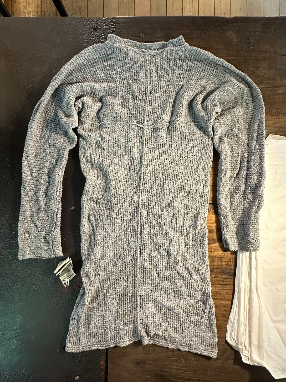 M.A+ SS16 Grey Cross Crew Neck Knit Sweater