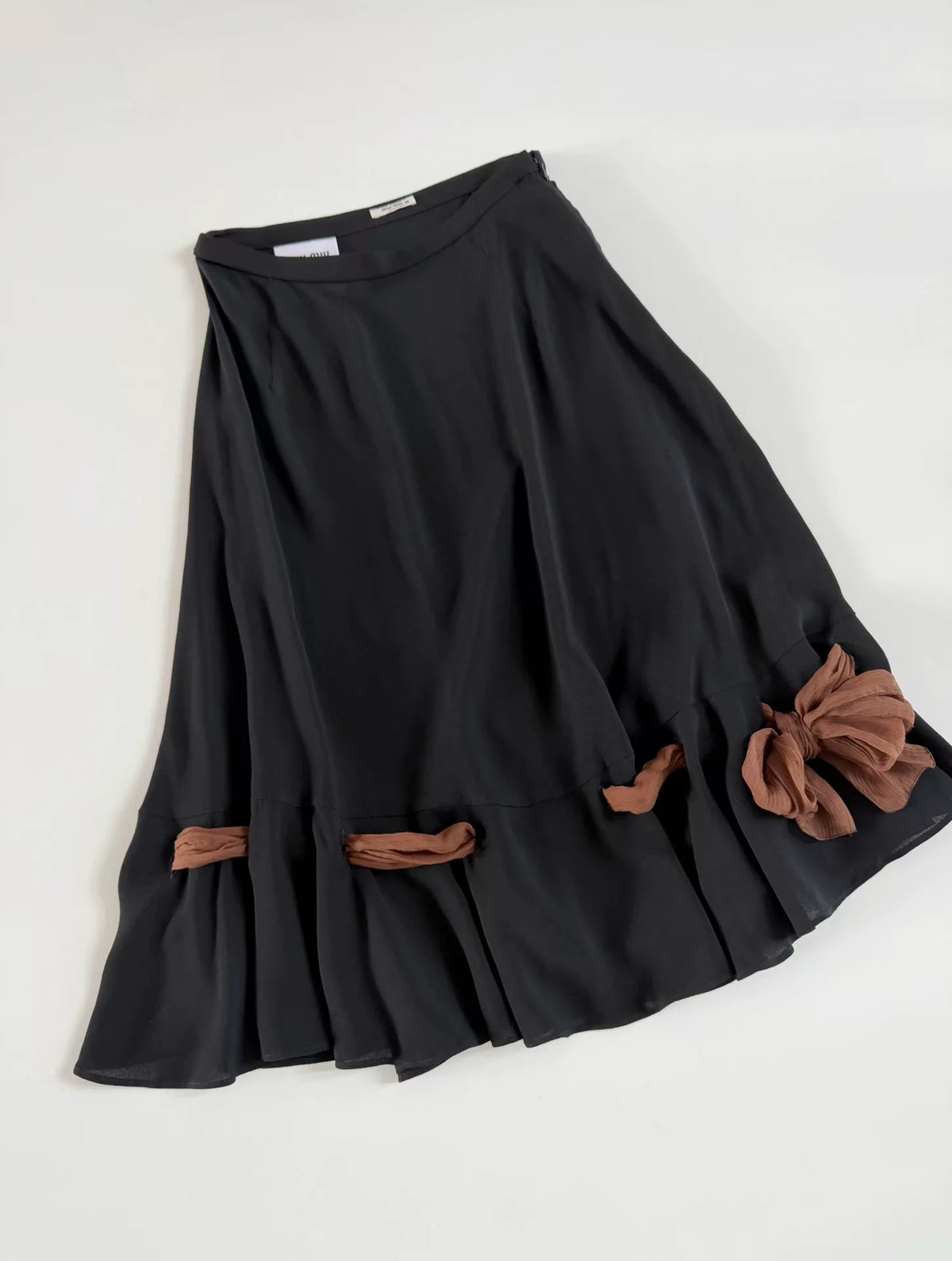 Miu Miu 2019 Tied Ribbon Hem Skirt