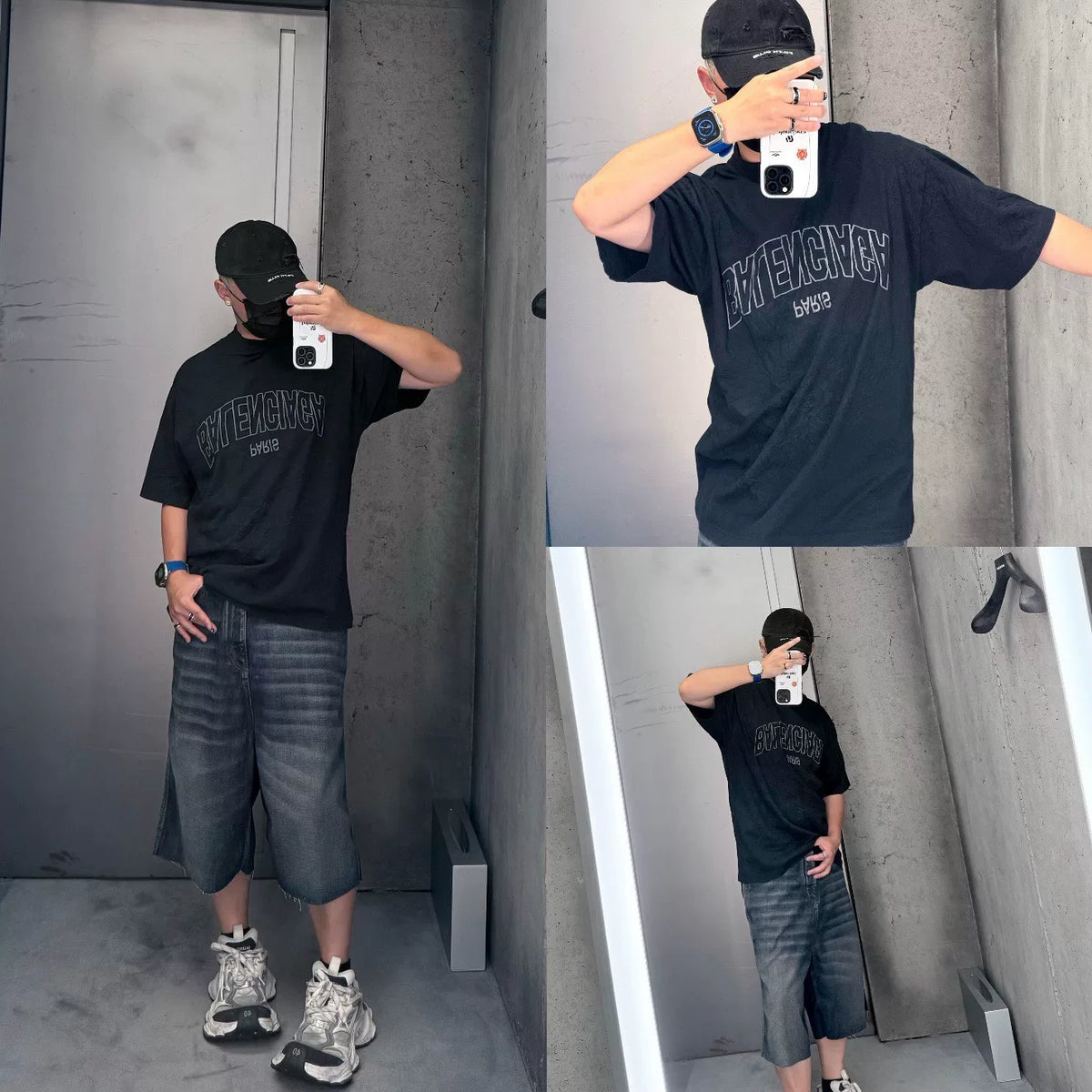 Balenciaga Embroidered Logo Short Sleeve Top