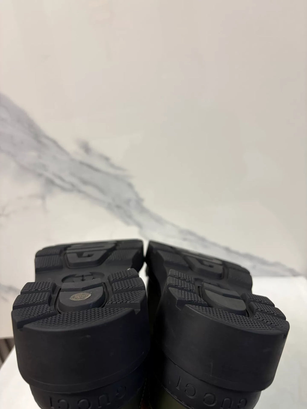 Gucci Dark Green Horsebit Leather Loafers