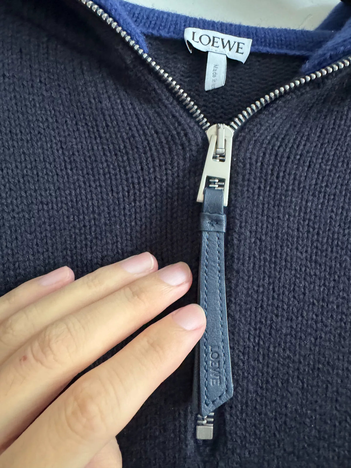 Loewe SS25 Zip Sailor Collar Sweater