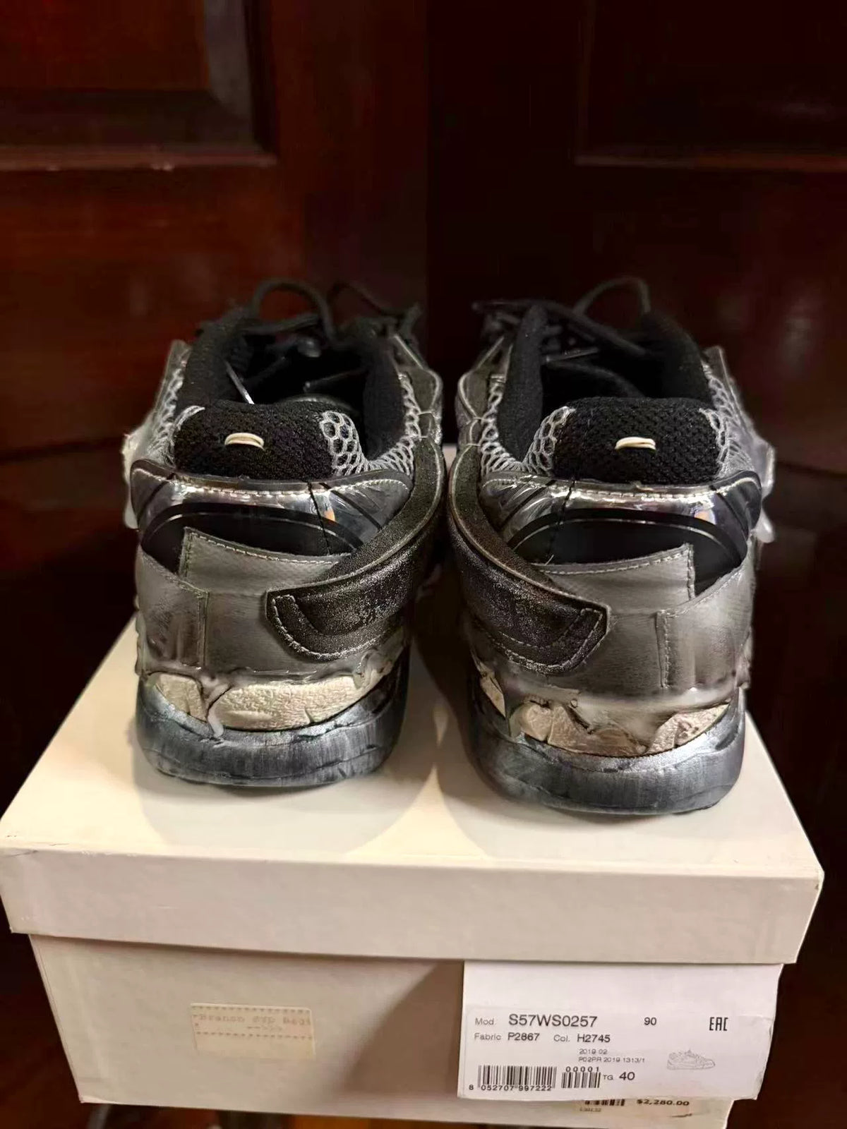 Maison Margiela FW19 Silver Fusion Sneakers