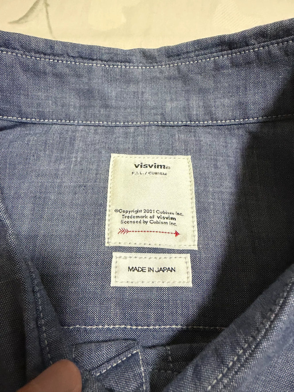 visvim SS22 Indigo Cotton Silk Washed Workwear Shirt
