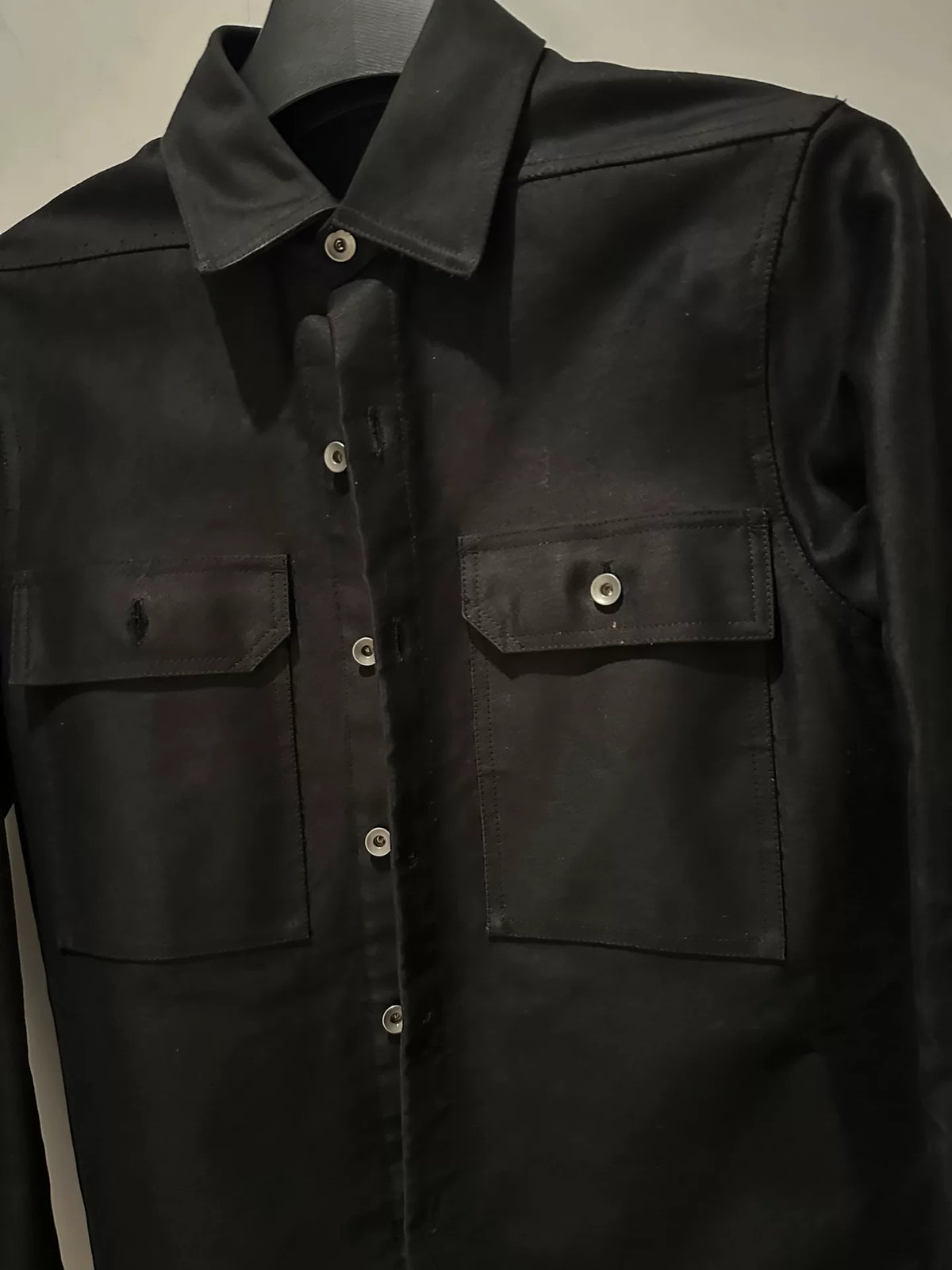 Rick Owens Satin Cotton Work Shirt