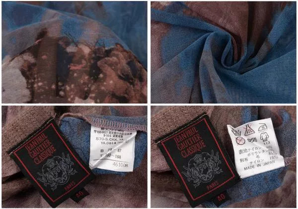 Jean Paul Gaultier Vintage Blue Floral Mesh Top