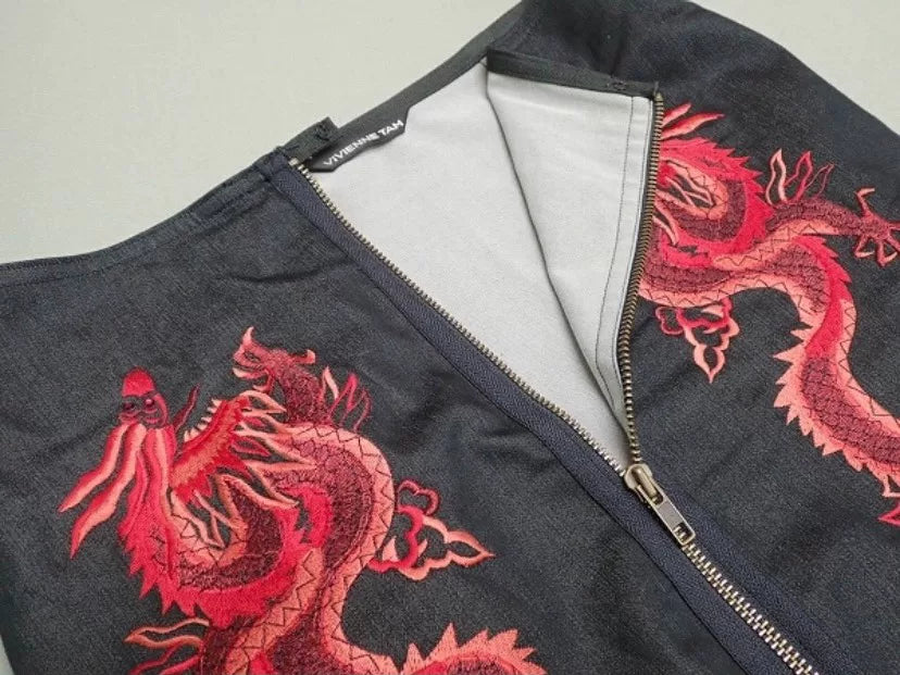 Vivienne Tam Dragon Embroidery Skirt