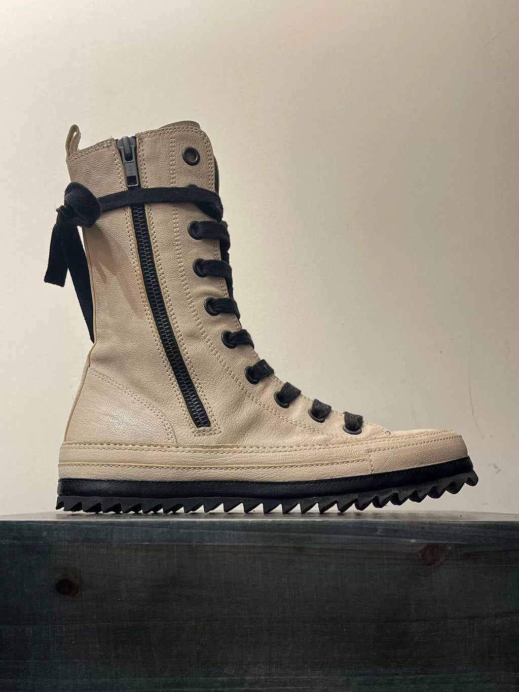 Ann Demeulemeester Sawtooth Sole Leather Panel Shoes