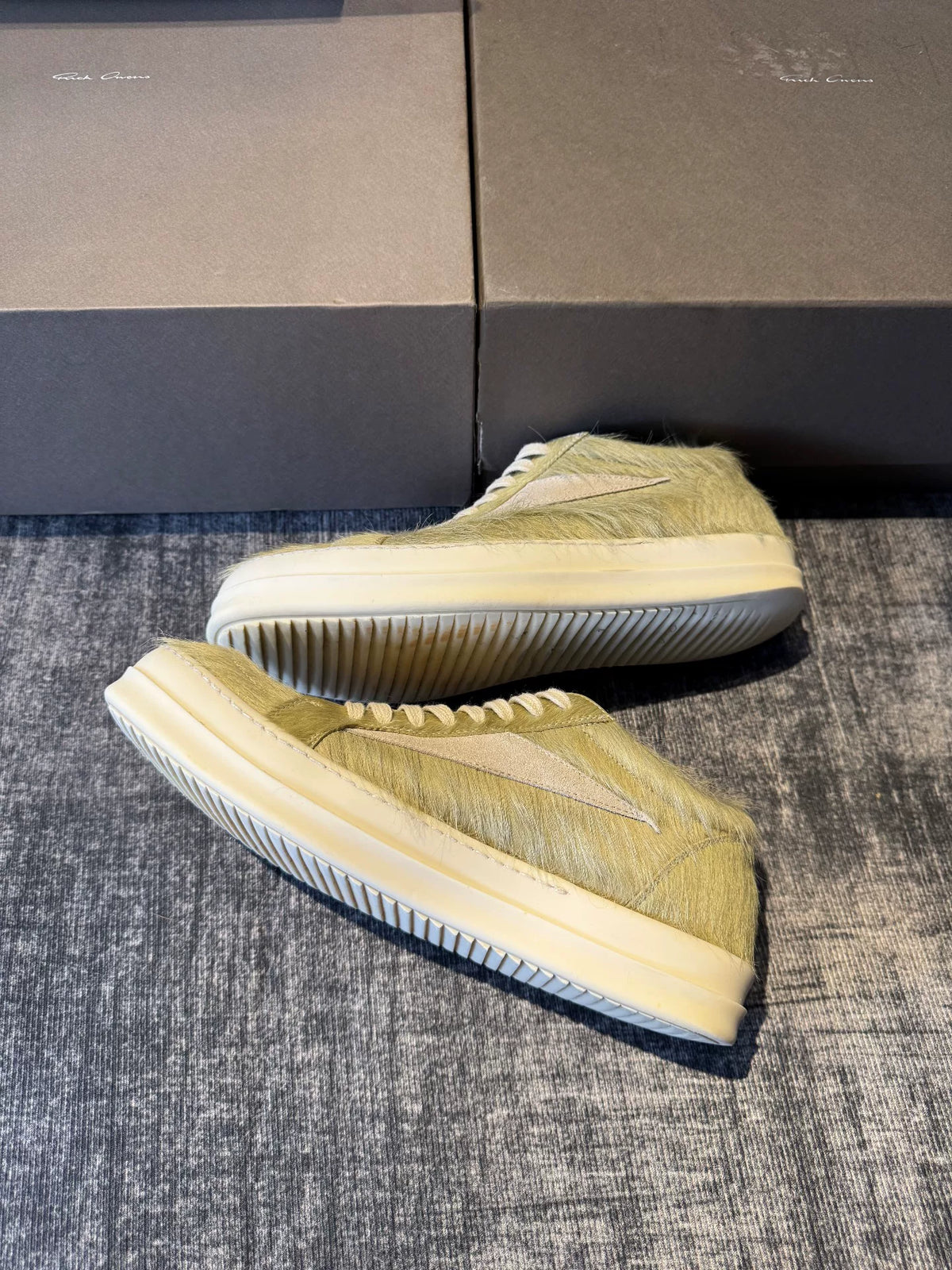 rick owens main line green horsehair Shoes
