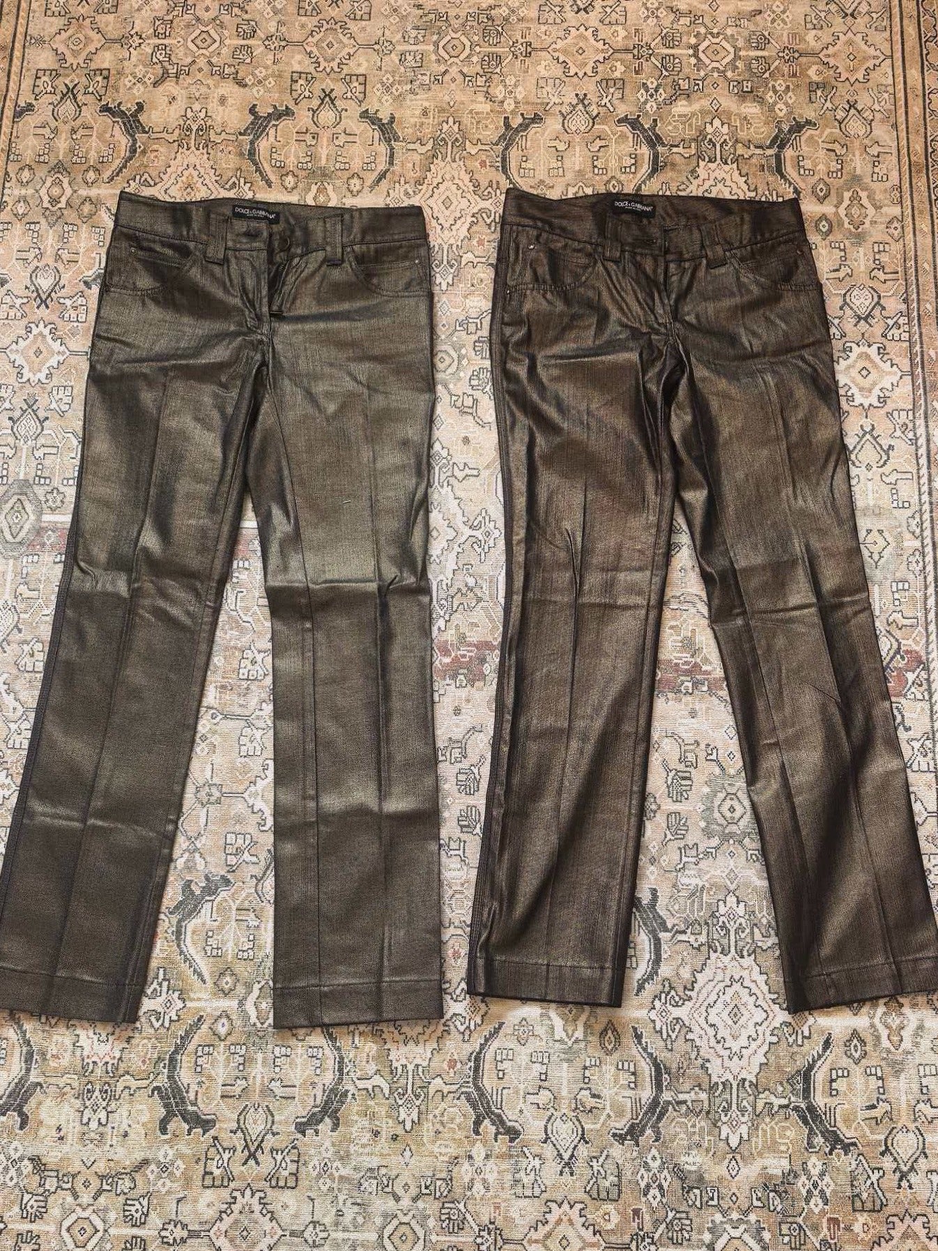 Dolce&Gabbana waxed-finish dress pants