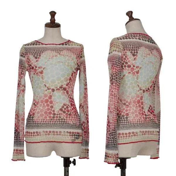 Jean Paul Gaultier Vintage Orange Polka Dot Mesh Top
