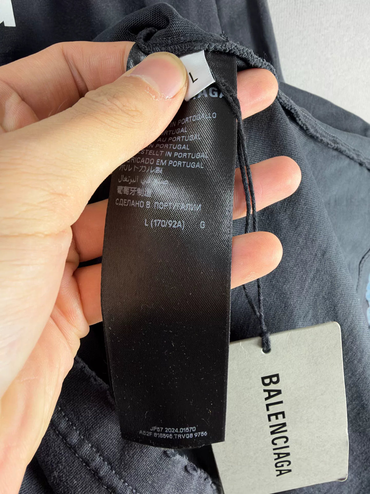 Balenciaga SS25 Black Distressed 3B Letter Faux Two-Piece Sweater