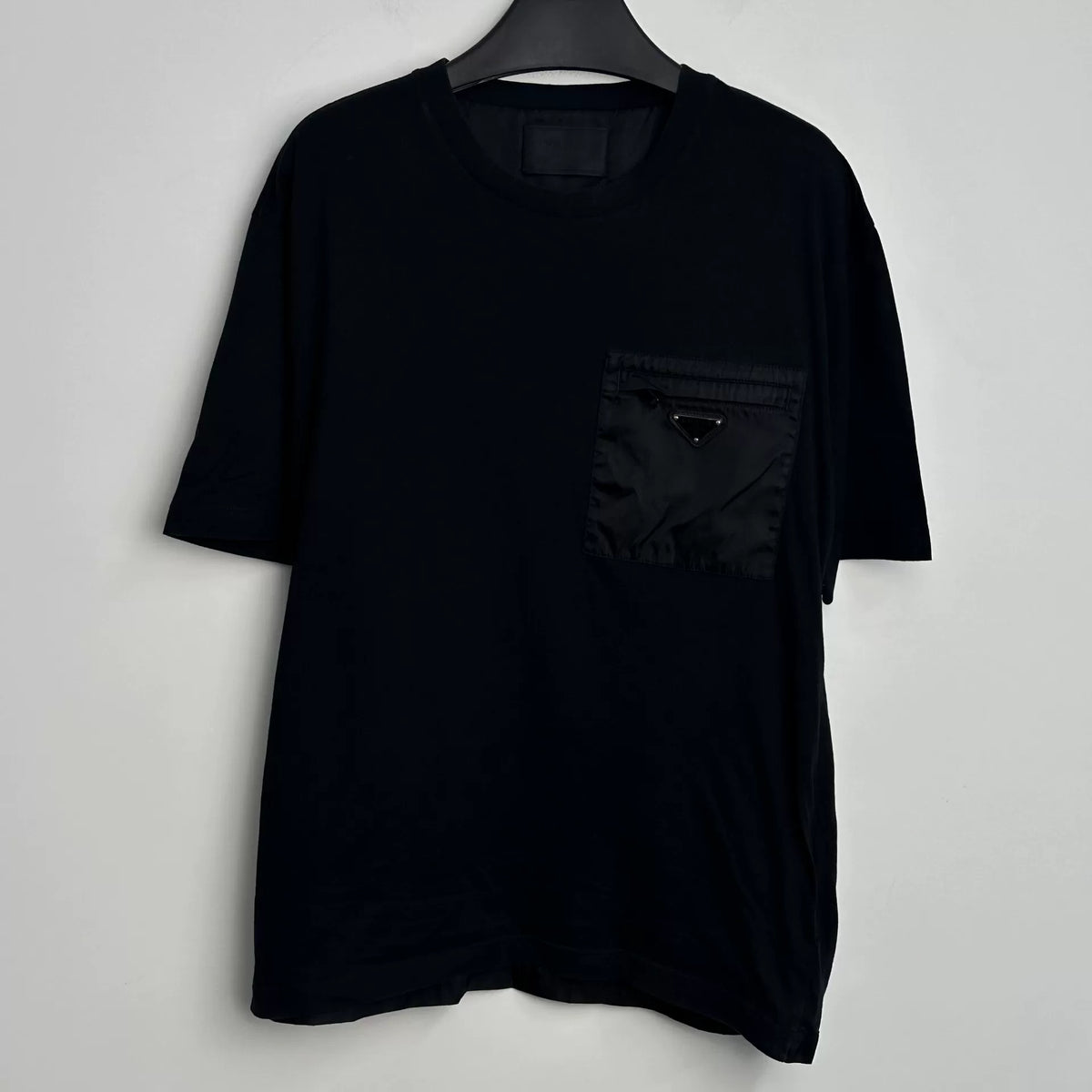Prada Crew Neck Chest Pocket Pullover Short-Sleeve Top