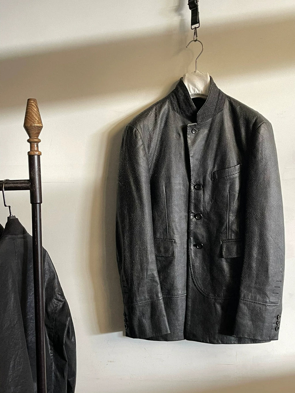 Comme des Garçons Homme Plus AD2000 Perforated Faux-Leather Patchwork Jacket