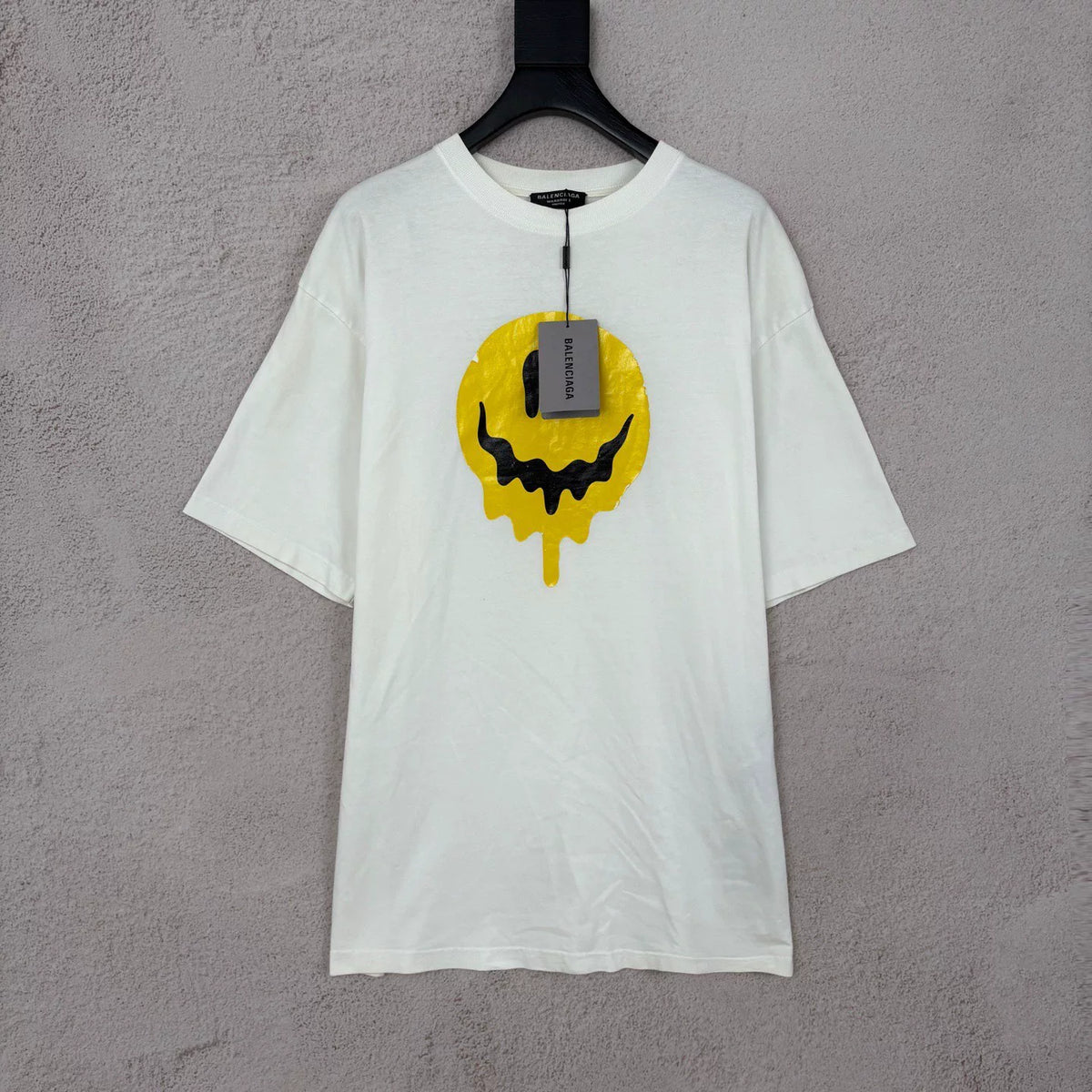 Balenciaga Dissolved Smile Scissors Embroidered Short Sleeve Top