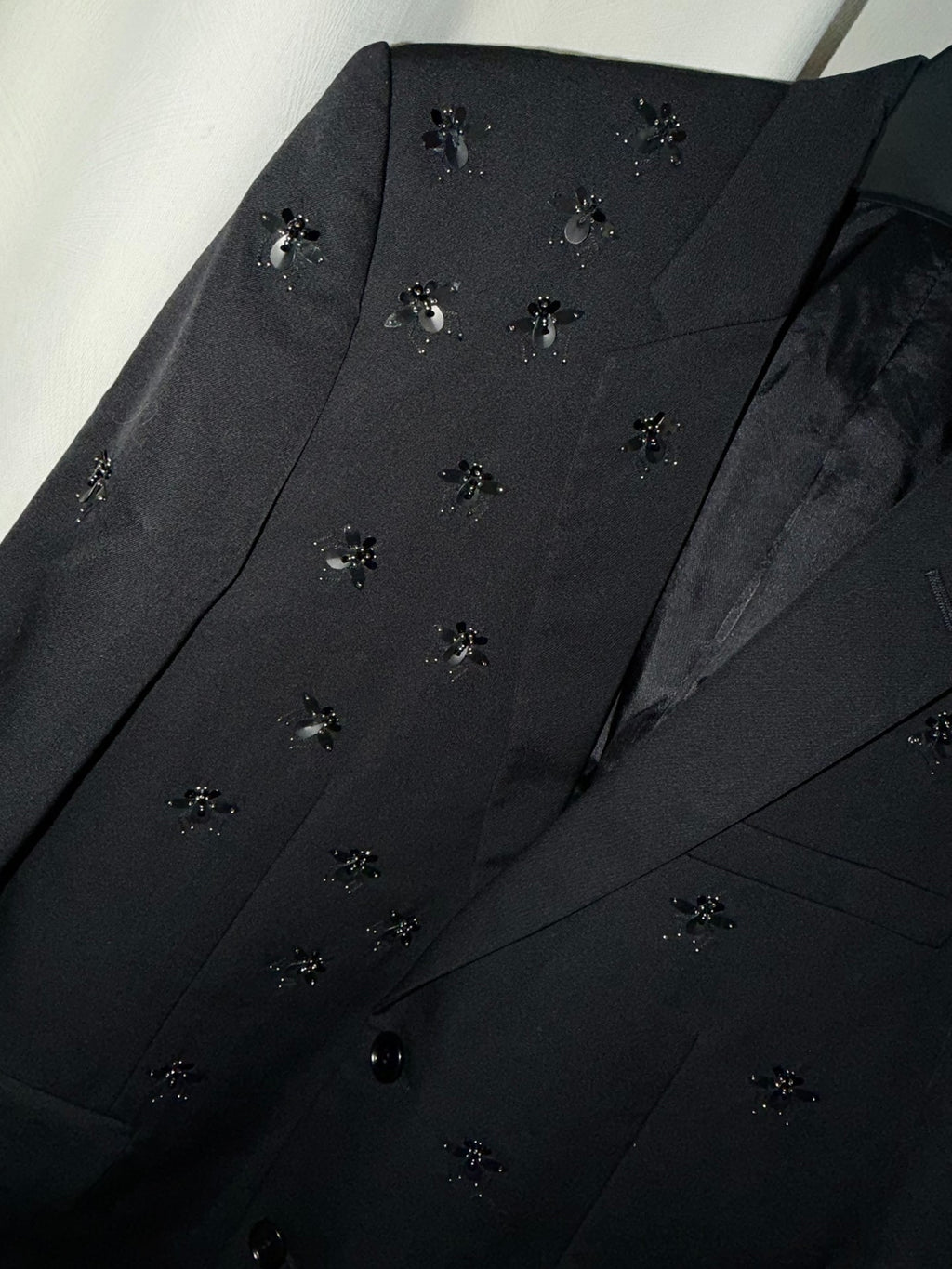 Dior Homme SS21 Crystal Beaded Honeybee Blazer by Hedi Slimane