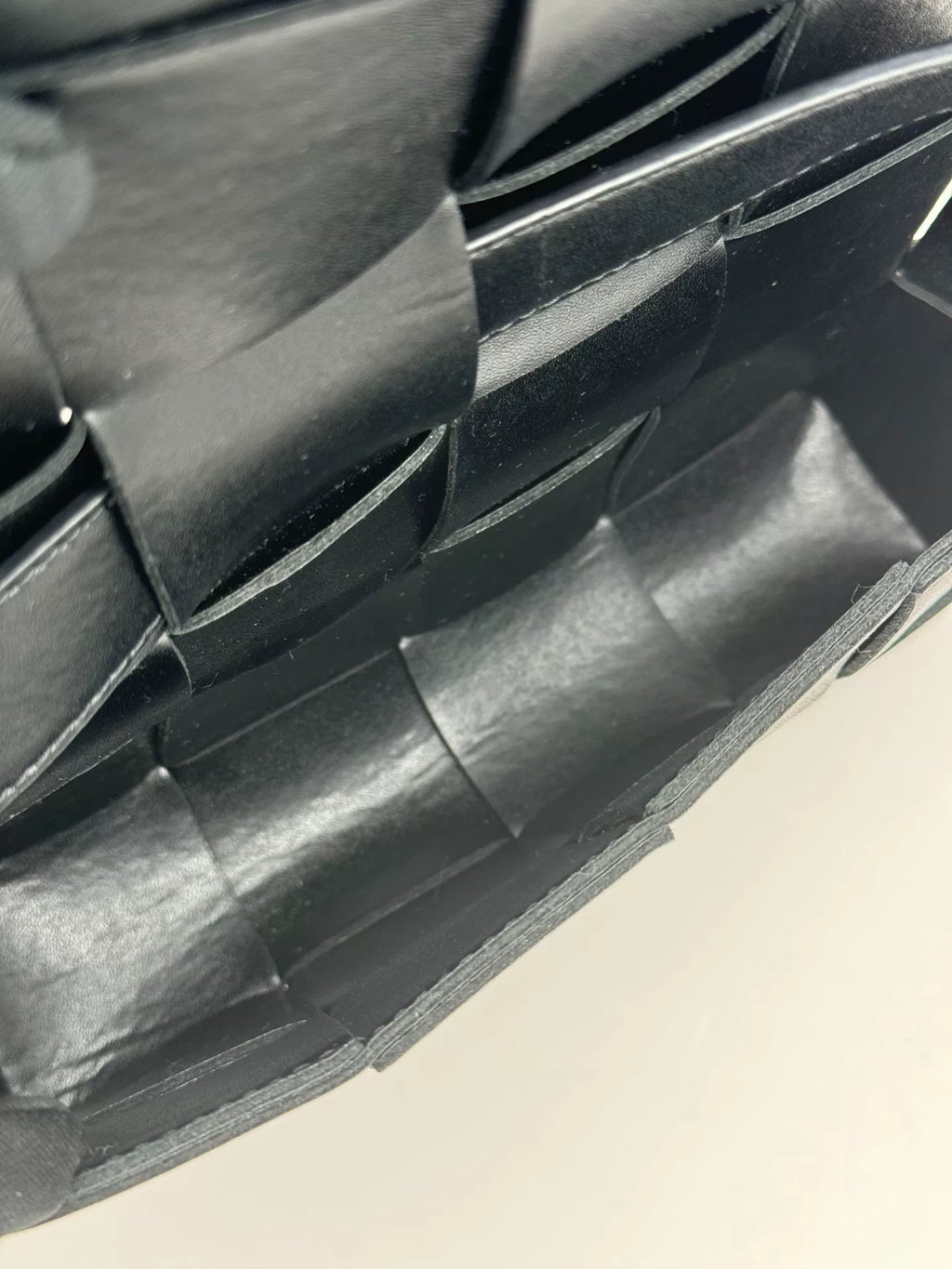 Bottega Veneta Black Lambskin Woven Belt Bag