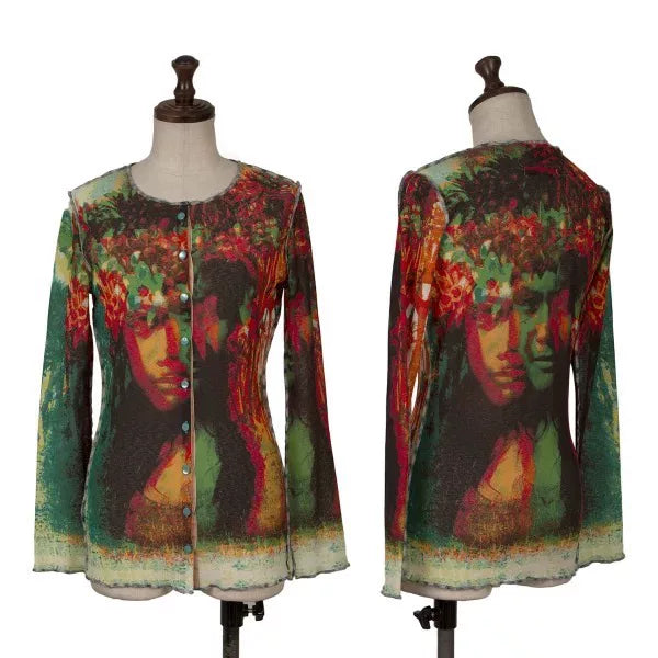 Jean Paul Gaultier Vintage Green Portrait Cardigan