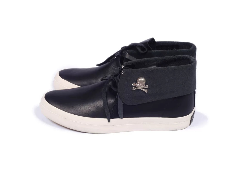 Mastermind Japan x Visvim Flynt Hi Skull Black Sneakers