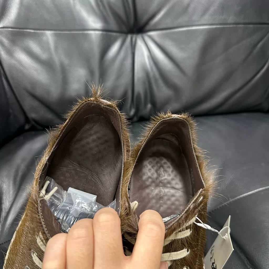 Rick Owens Brown Mohair Low-Top Sneakers