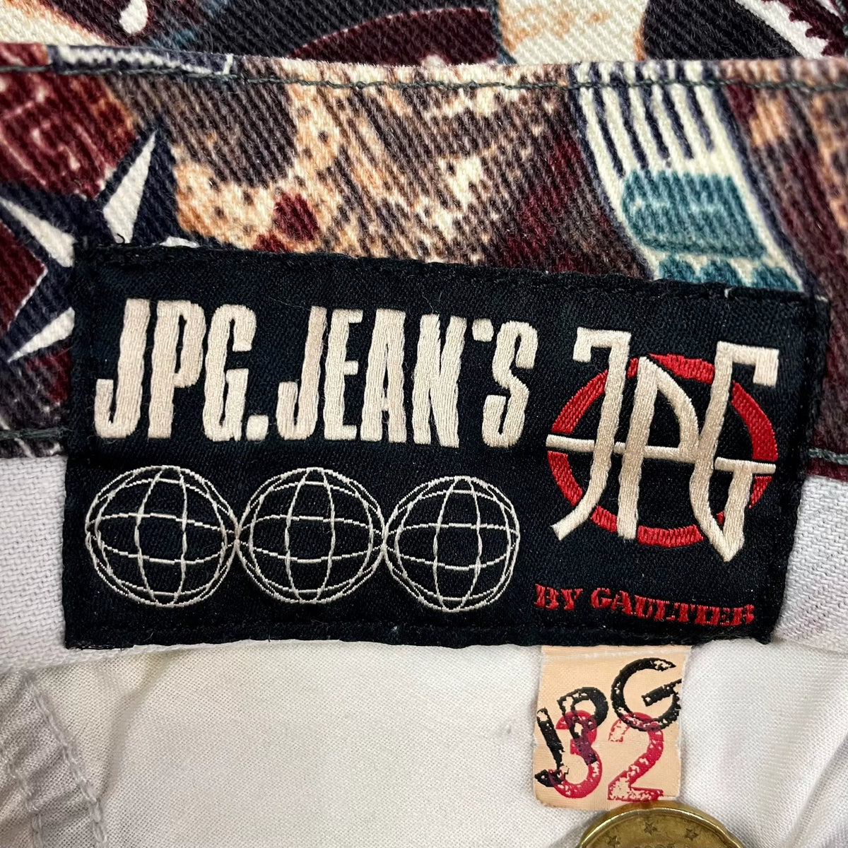 2004 Fall/Winter Jean Paul Gaultier Indian X-Ray Skull Pattern Jeans