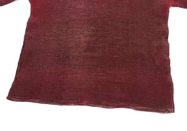 Issey Miyake Vintage Red Gold Foil Pleated Top