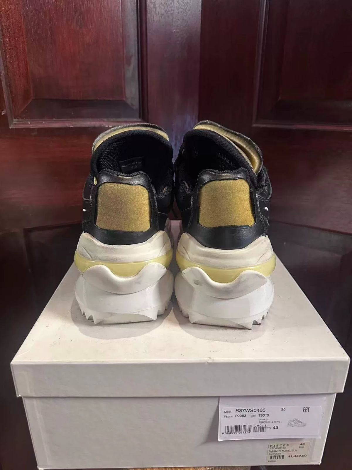 Maison Margiela FW19 Black Retro Platform Sneakers