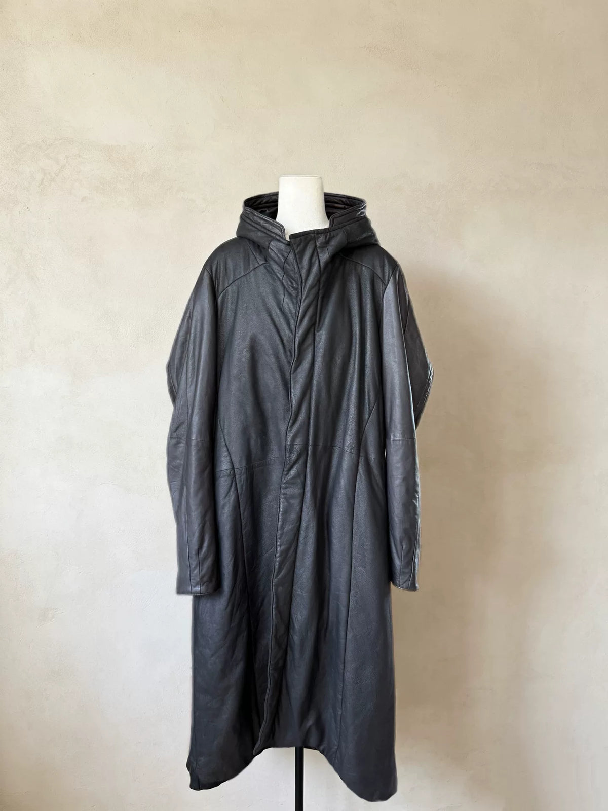 Julius AW12 Runway Hooded Lambskin Long Coat