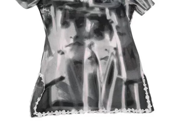 Jean Paul Gaultier Vintage Grey Portrait Mesh Top