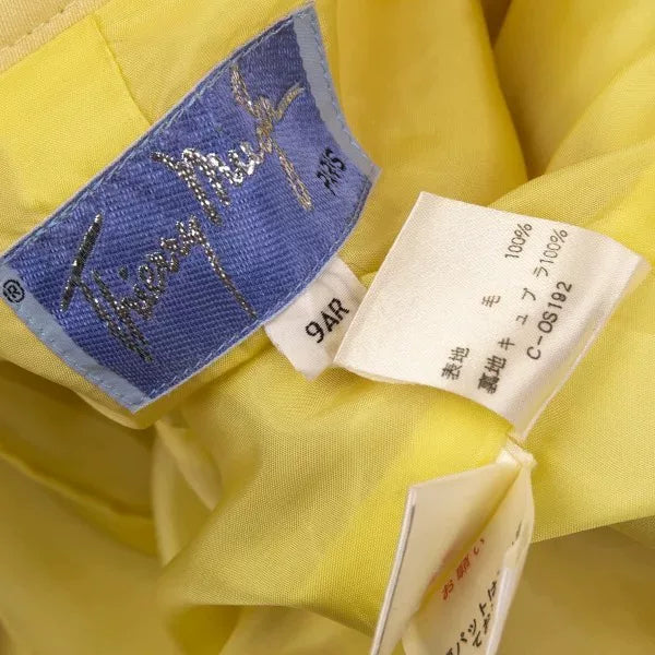 Thierry Mugler Vintage Yellow Cinched Silk Top