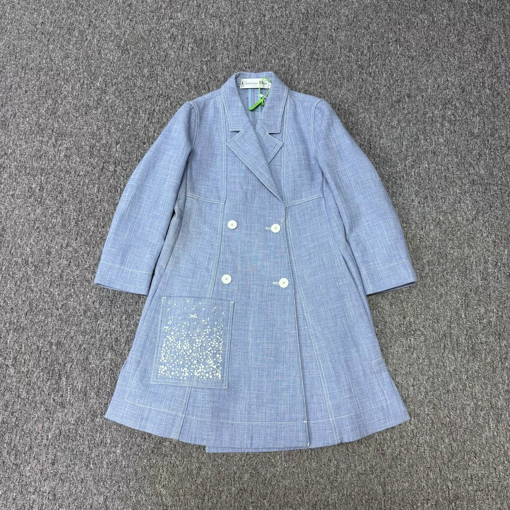 Dior Jacket Runway Pocket Double-Breasted Denim Coat