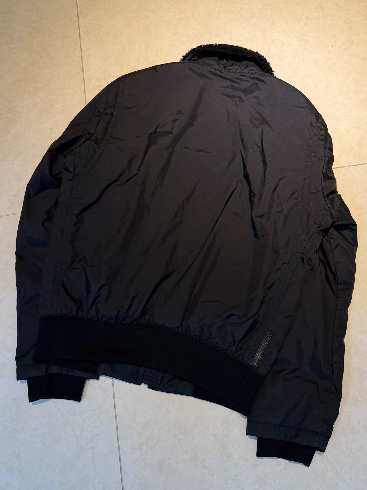 Prada Sports Reversible Lambswool Collar Biker Jacket