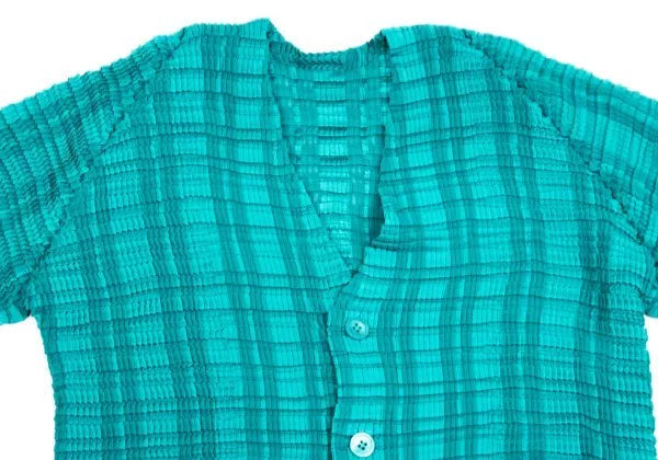 Issey Miyake Vintage Green Pleated Top