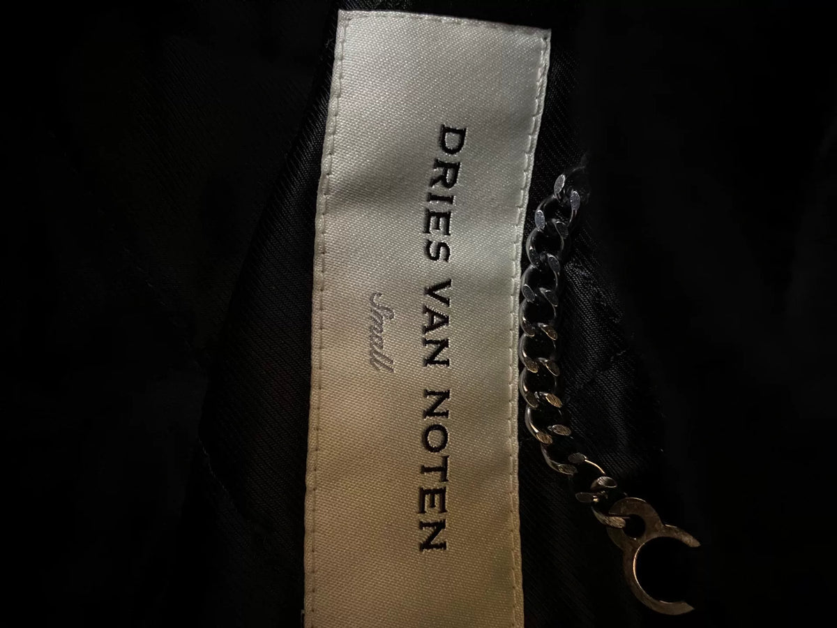 Dries van Noten Silver Pleated Zip Bomber Jacket