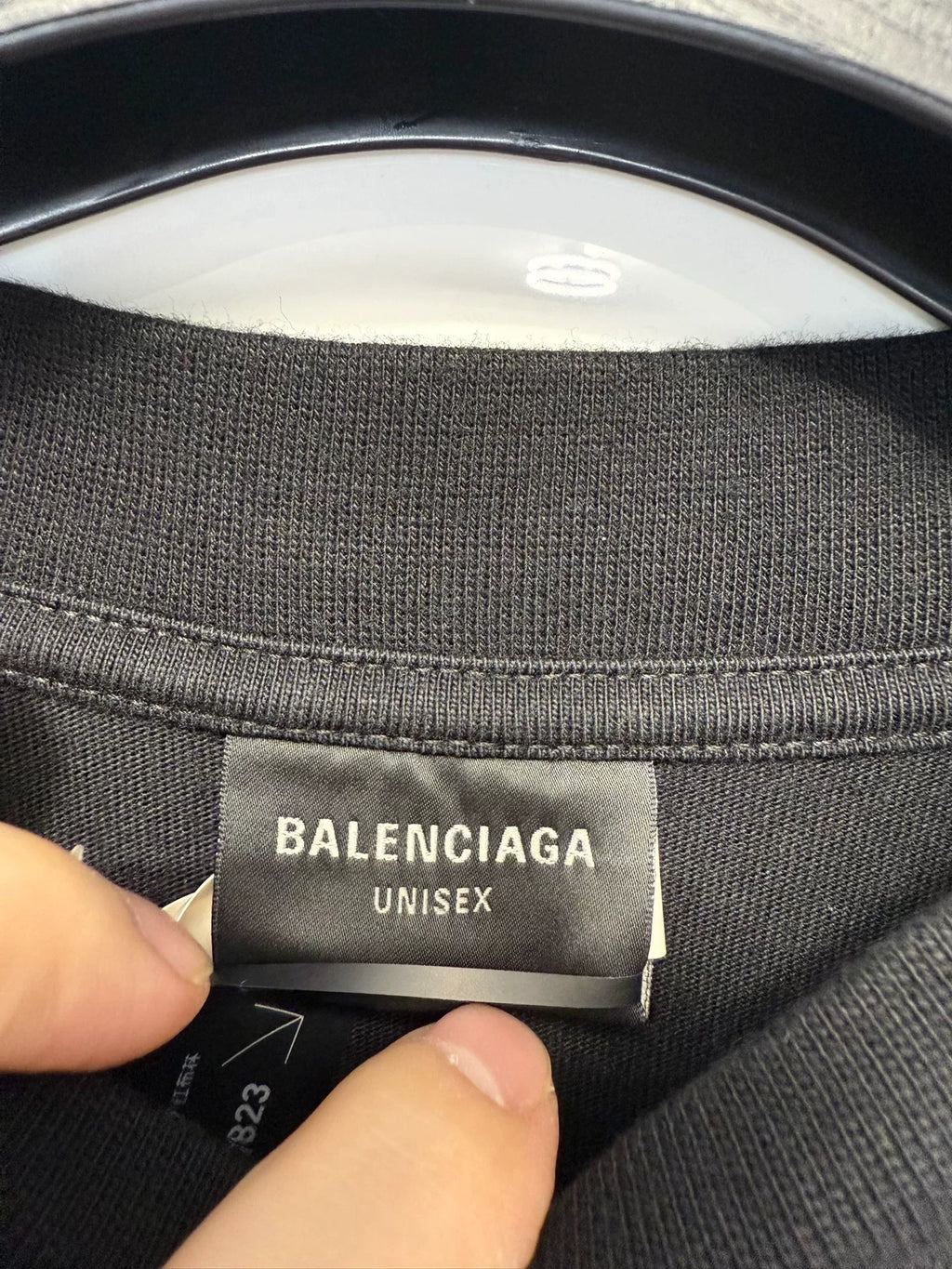 Balenciaga SS23 Black Bubble Print Crew Neck Top