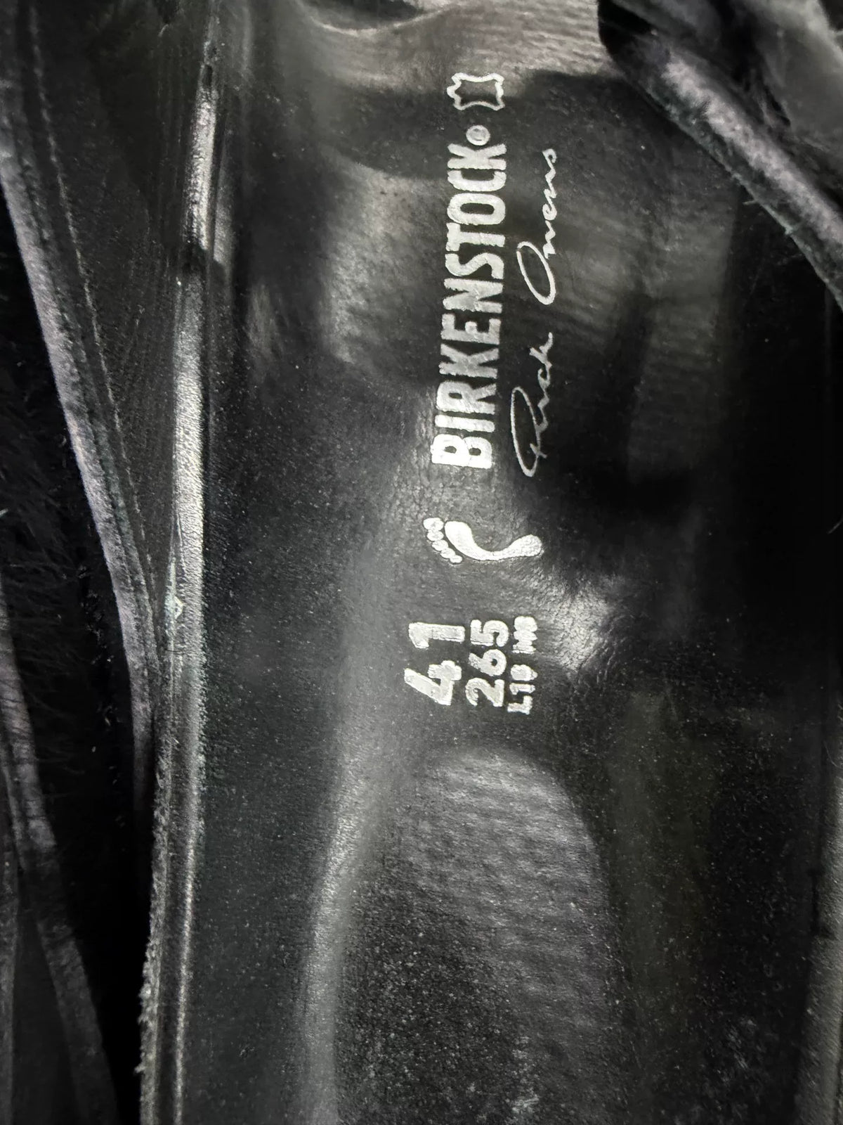 Rick Owens Black Horsehide Sandals