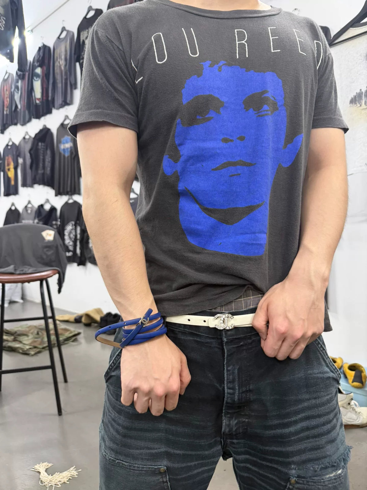 Chanel Blue Cowhide Double C Jewelry Series Belt