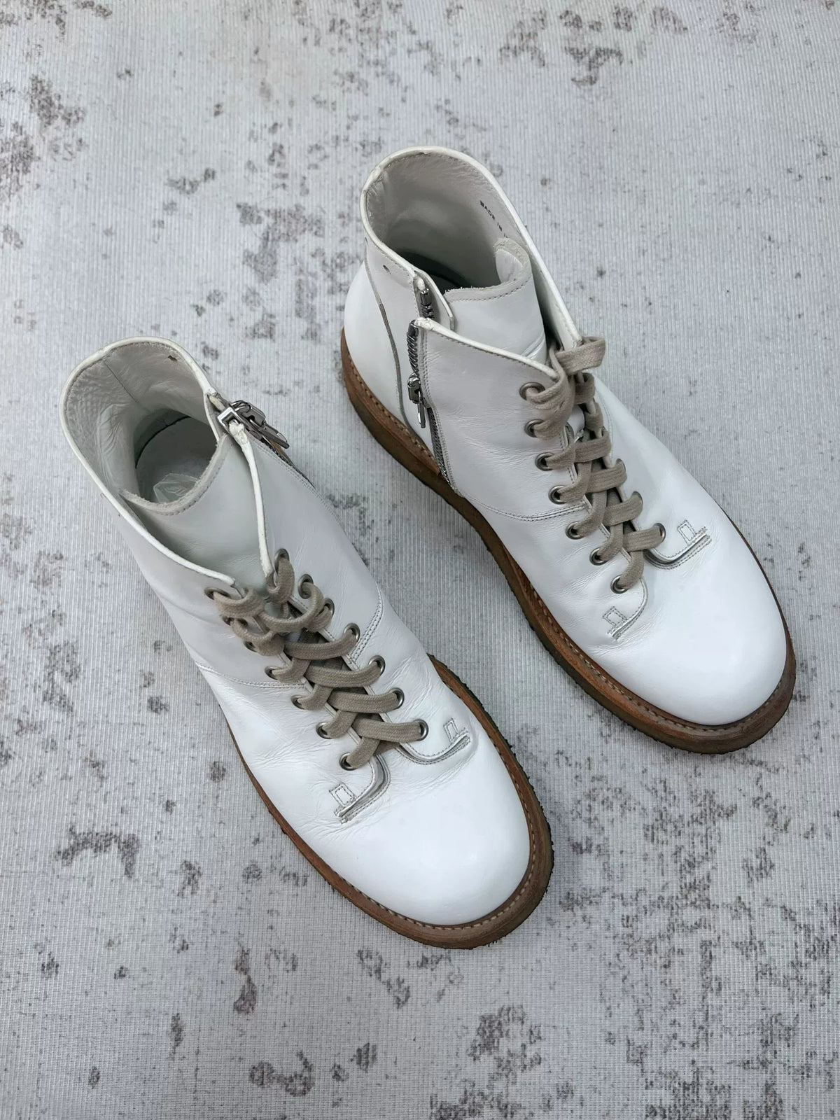 Rick Owens 13FW Mainline Milk Rubber Sole Martin Boots