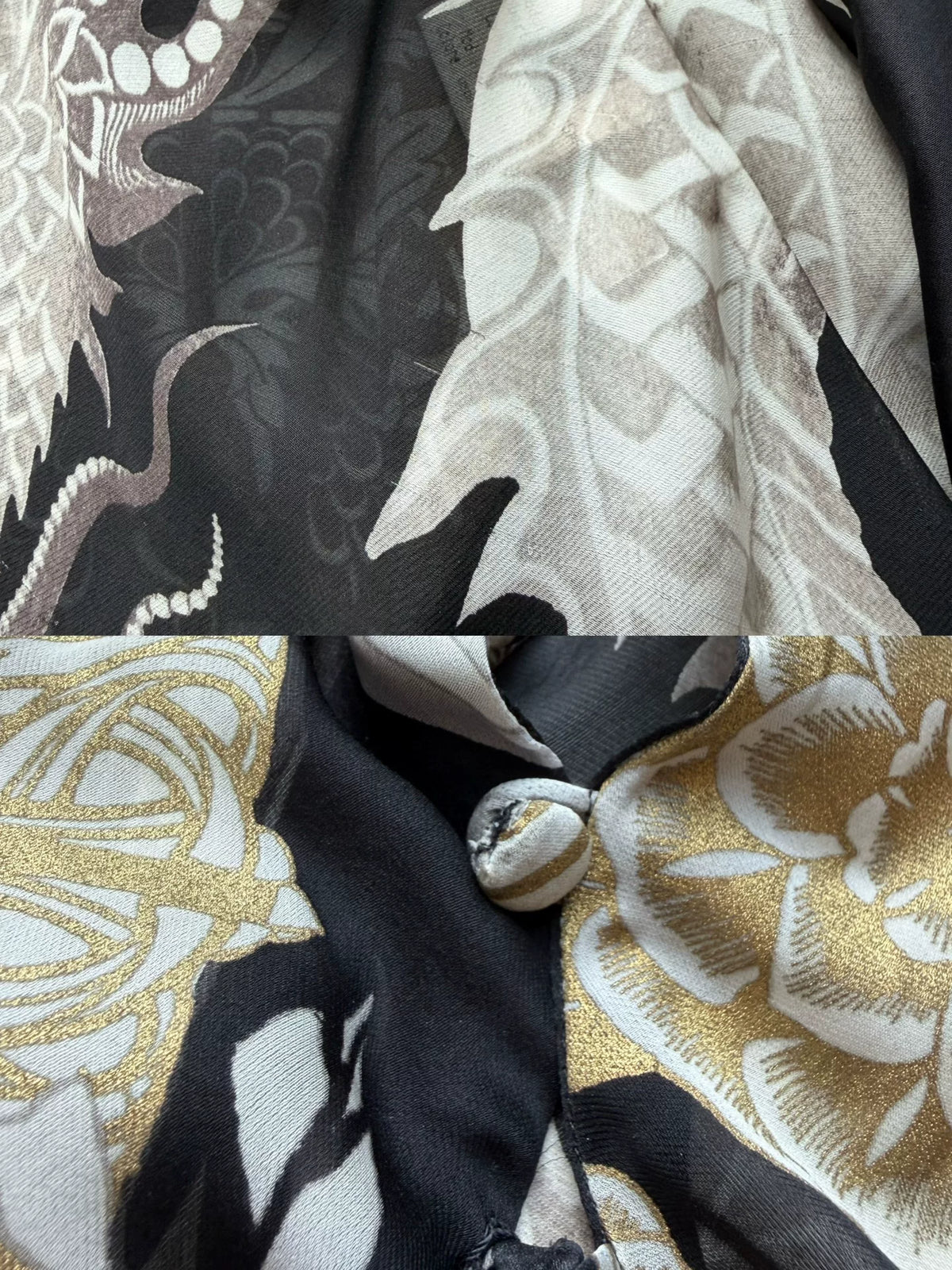 roberto cavalli rare vintage dragon pattern fan print top
