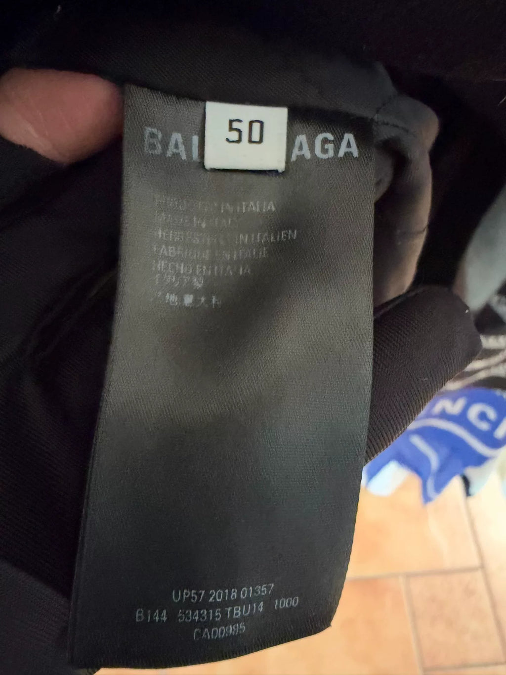 Balenciaga Black Large Logo Fleece Padded Jacket