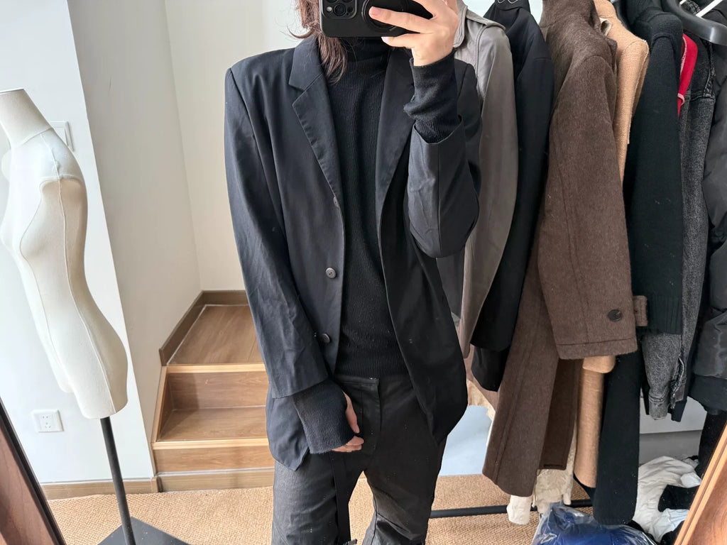 Issey Miyake Padded Shoulder Suit Jacket