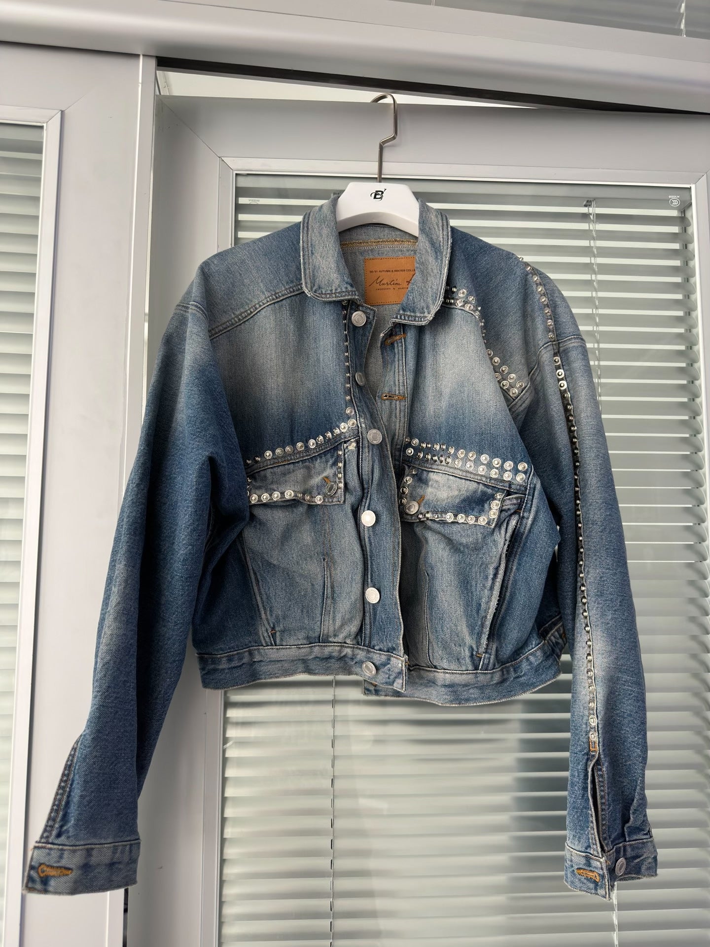 Martine Rose Studded Denim Blue Jacket