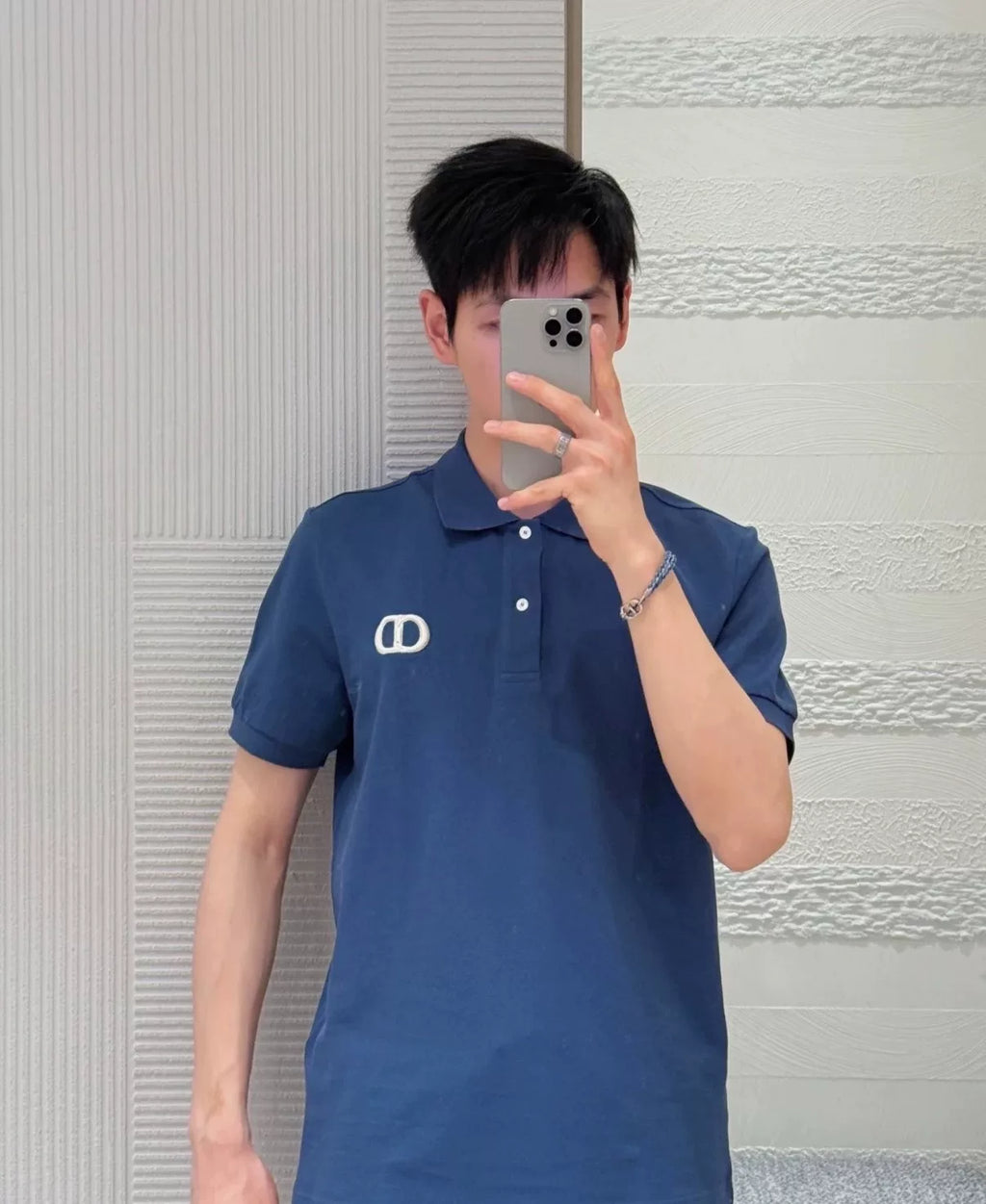 Dior CD Embroidered Single-Breasted Short Sleeve Lapel Shirt
