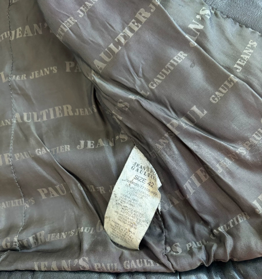 Jean Paul Gaultier Vintage Quilted Circle Leather Jacket