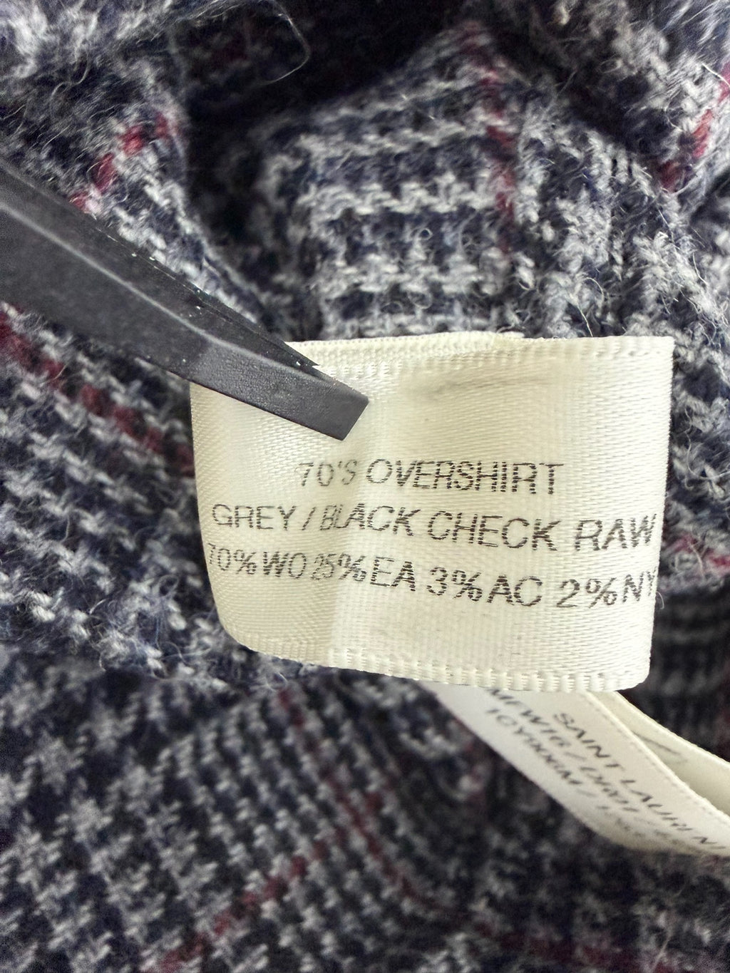 Saint Laurent Paris SLP 16FW Hedi POW Check Wool Overshirt
