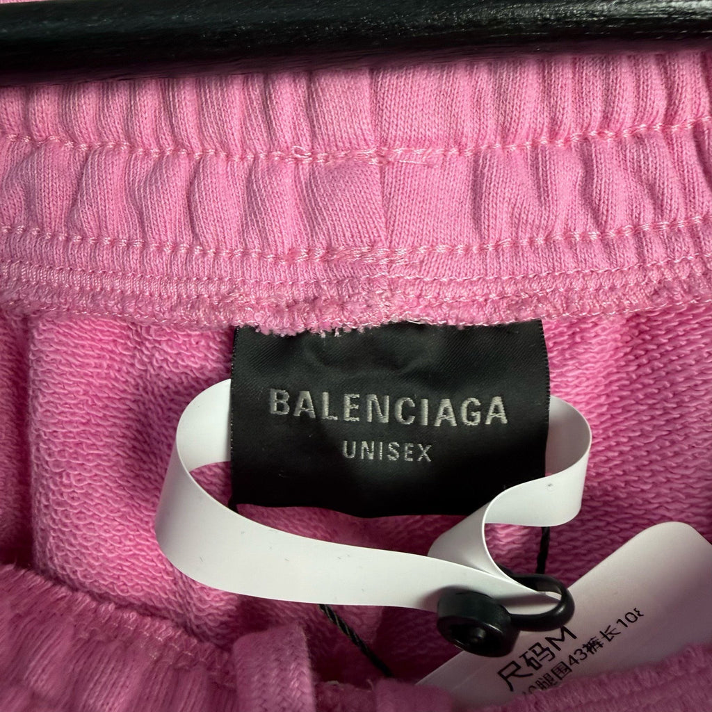Balenciaga pink logo mid-rise casual pants
