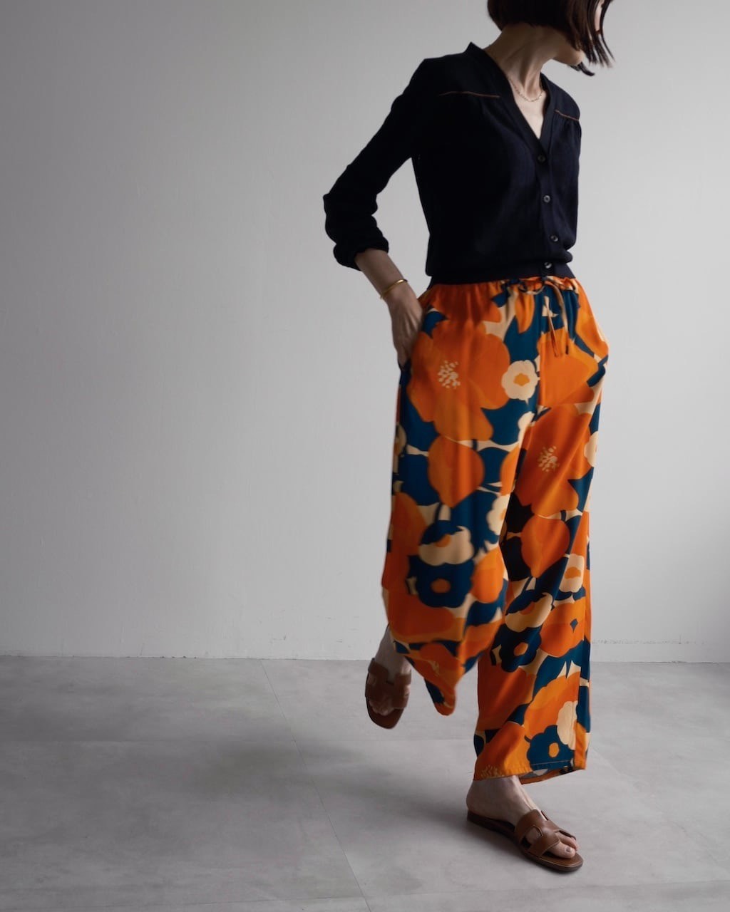 Dries Van Noten Floral Drawstring Silk Trousers
