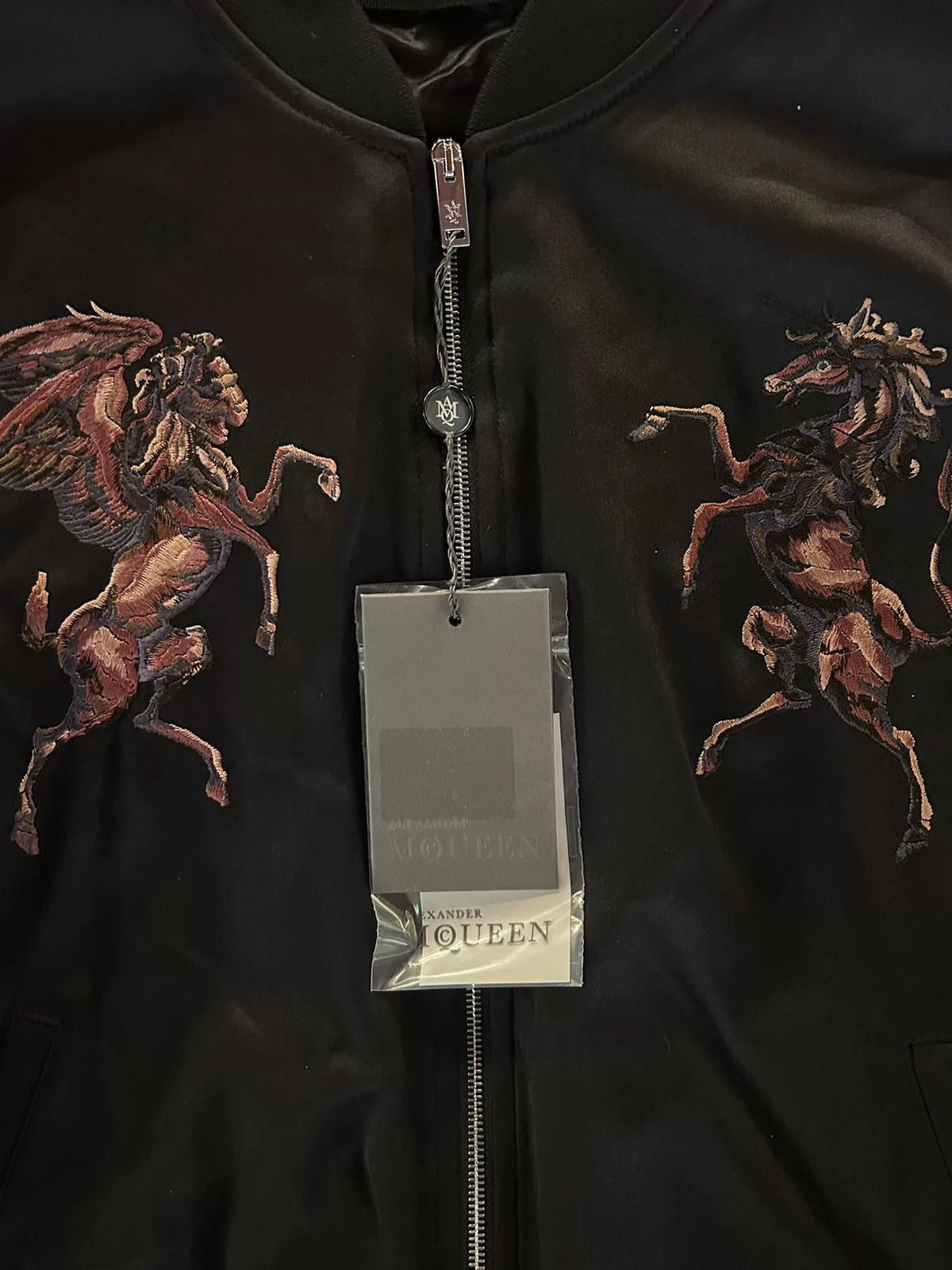 Alexander McQueen SS18 Medieval Flying Lion Unicorn Floral Jacket