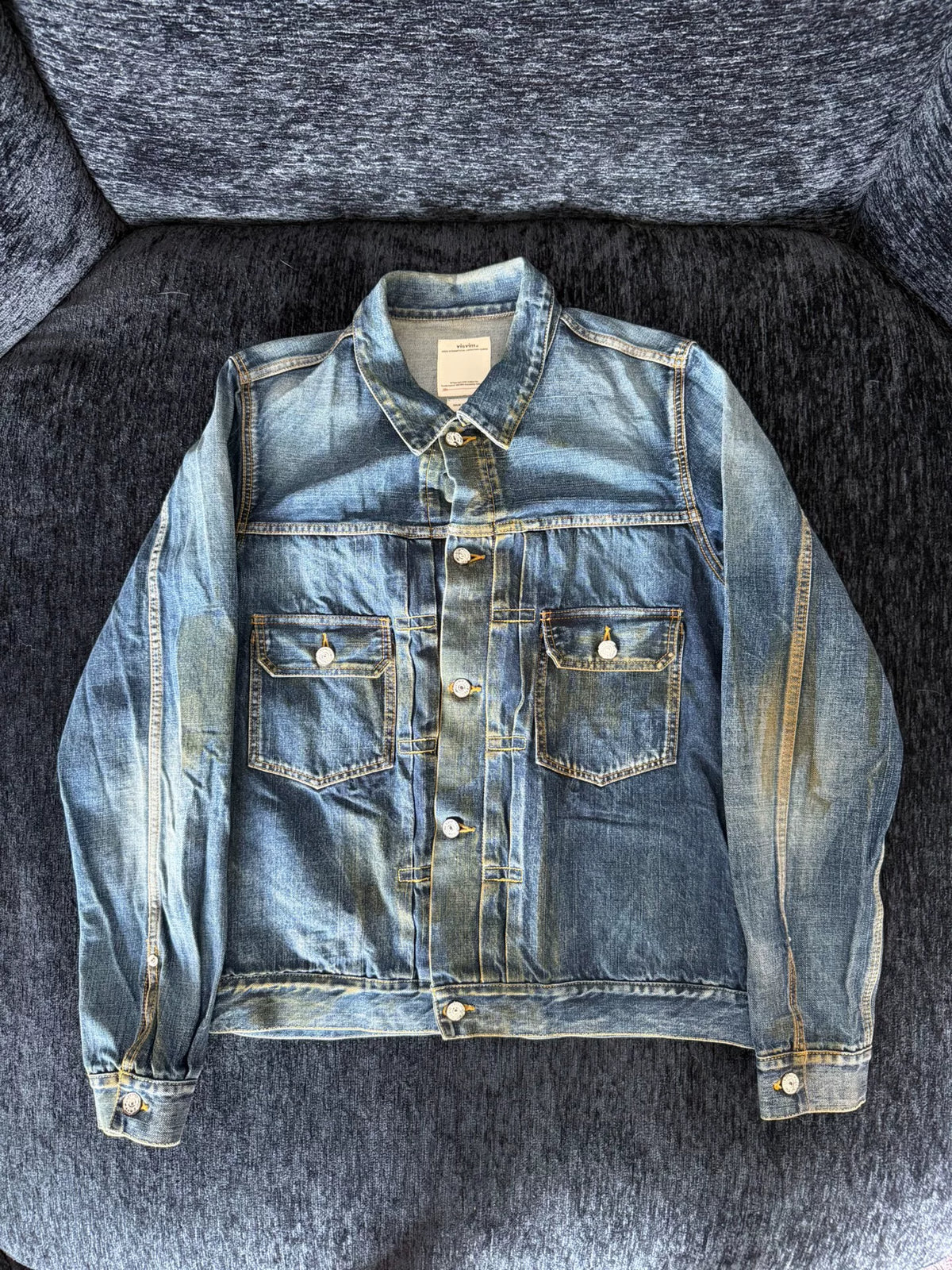 visvim AW19 1000dry Dry3 Heavy Oil Wash 101 Denim Jacket