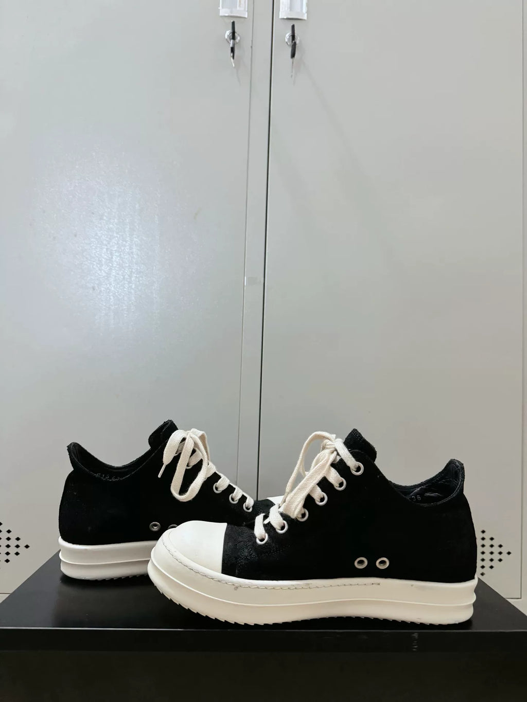 Rick Owens Black Suede Large Converse Sneakers